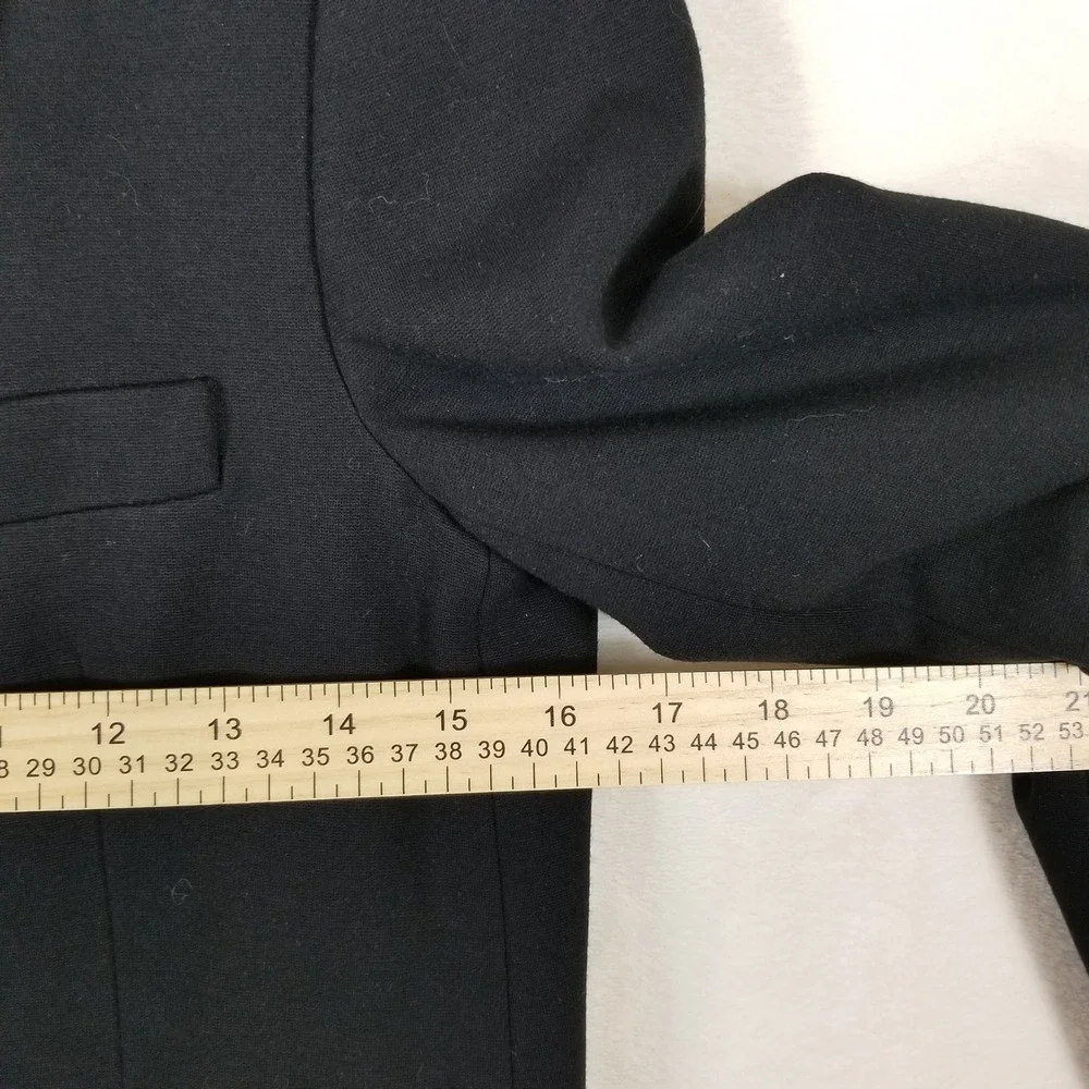 Theory Women Black Viscose Blend Two Button Tailored Blazer Jacket Sz 4 A0126110